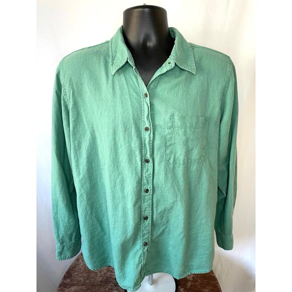 Universal Thread Green Textured Button-Up Shirt Men’s L - Picture 1 of 6
